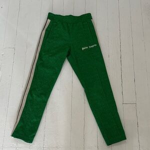 Palm Angels Emerald Joggers with White Stripe - Size Small